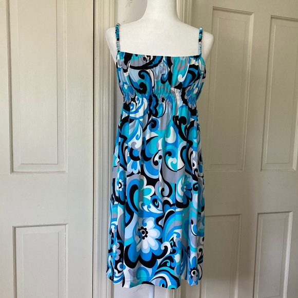 Bold Floral Print Empire Waist Dress - Picture 1 of 5